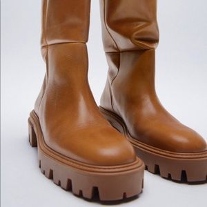 Low Heel leather Zara boots